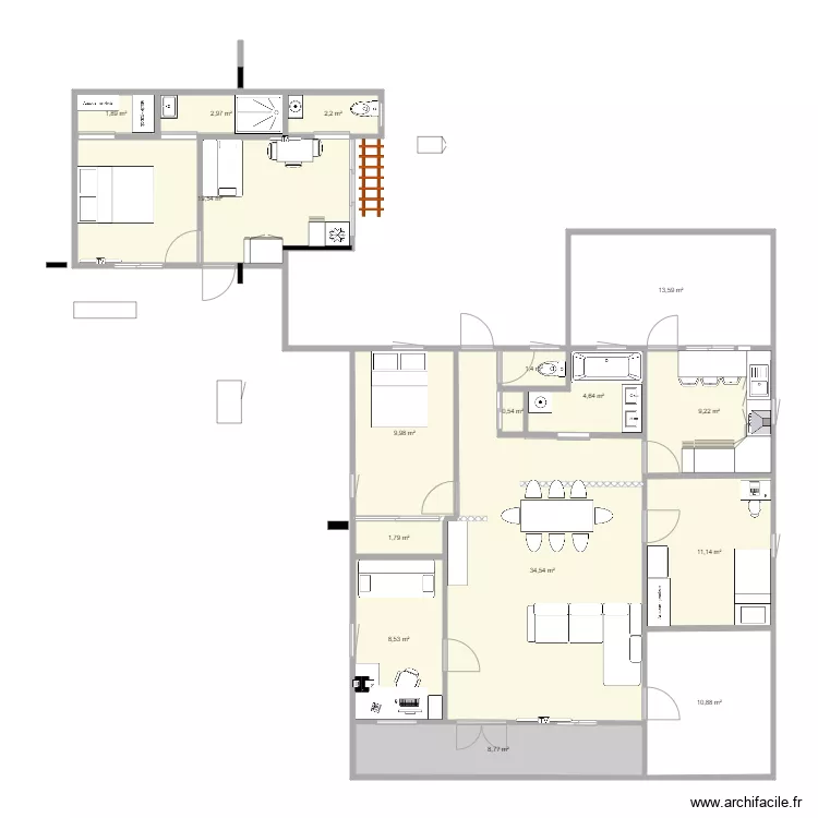 studio en F2 1. Plan de 