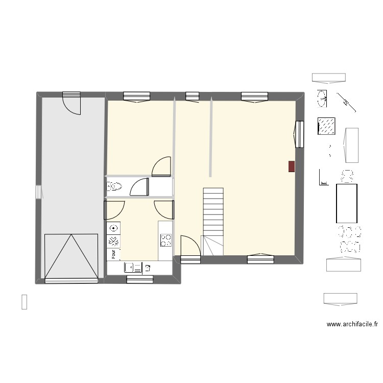 Grèbes 27 - RdC - x. Plan de 5 pièces et 85 m2