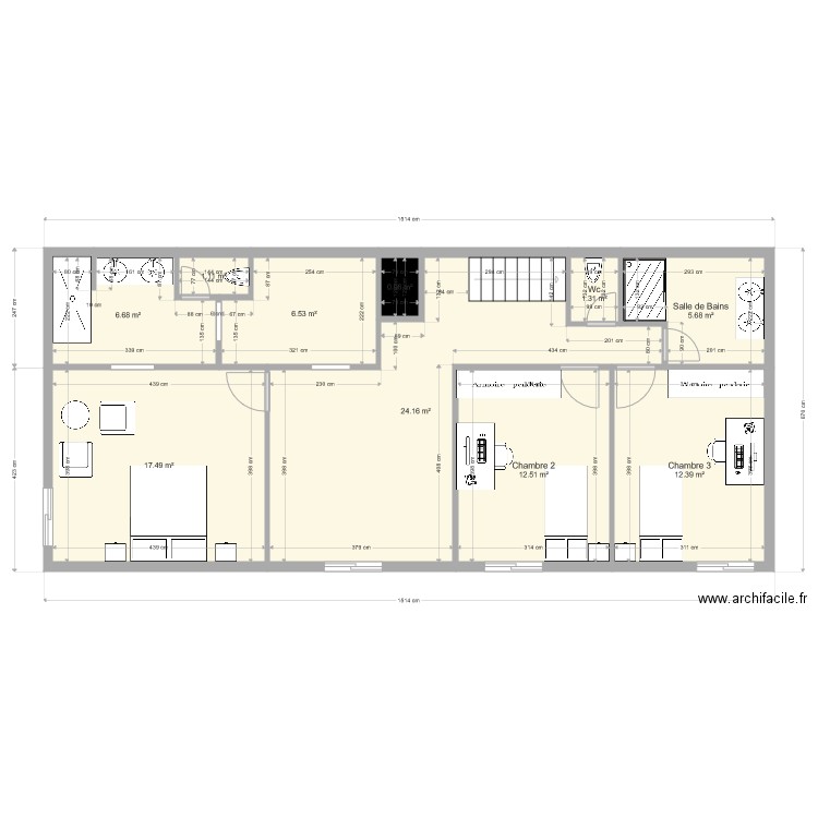 thibault valentine elne plan étage avec cotations. Plan de 0 pièce et 0 m2