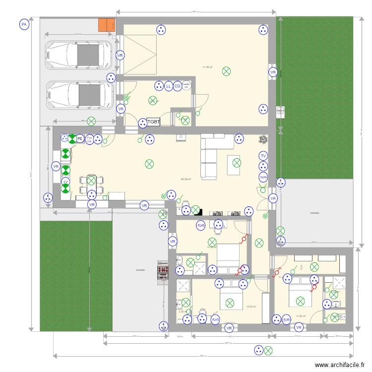 L Plain Pied Elec1. Plan de 0 pièce et 0 m2