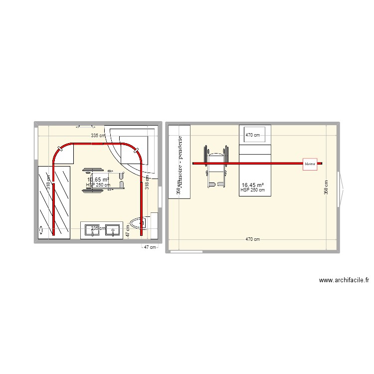 BAUDRY 16. Plan de 2 pièces et 27 m2