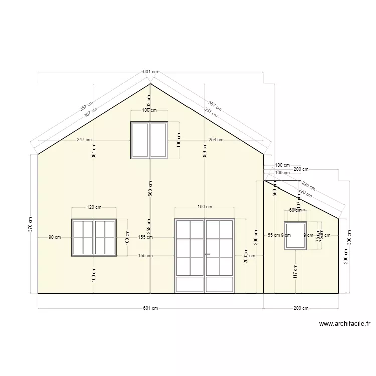 m&eacute;zy v1.4 FUTUR 2 pans parall&egrave;les - vue du jardin - centre ile. Plan de 