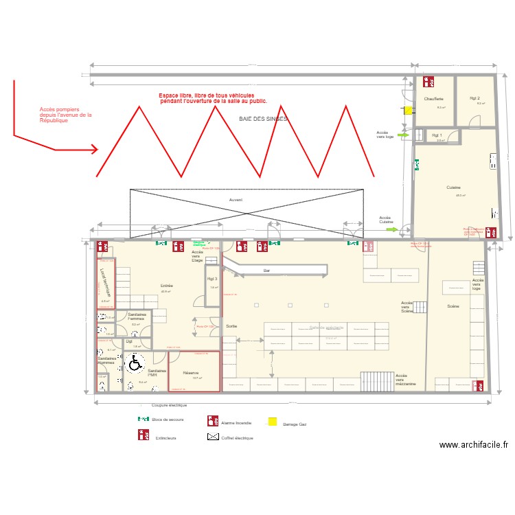 Baie des singes RDC plan technique. Plan de 0 pièce et 0 m2