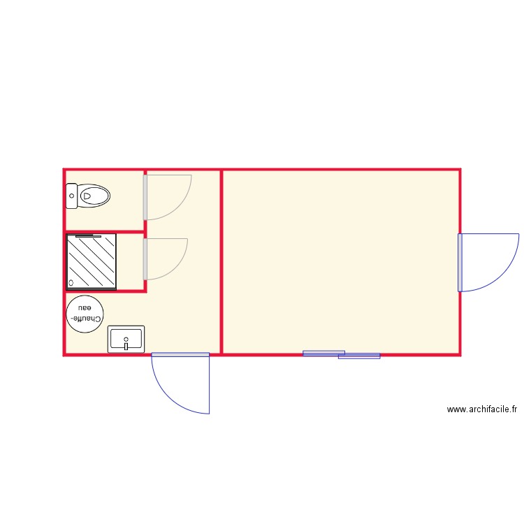 Projet Kube Kubzen Bungalow refectoire et Sanitaire 6m . Plan de 0 pièce et 0 m2