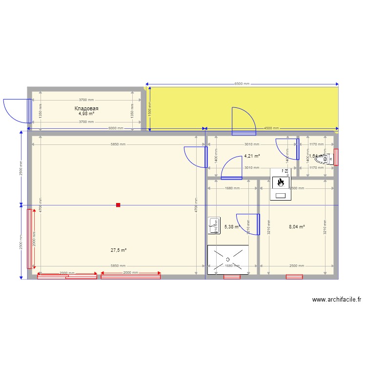 ???? 5?10. Plan de 7 pièces et 60 m2