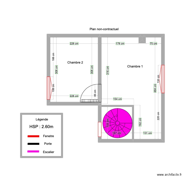 BAHUAUD 1 er étage . Plan de 0 pièce et 0 m2