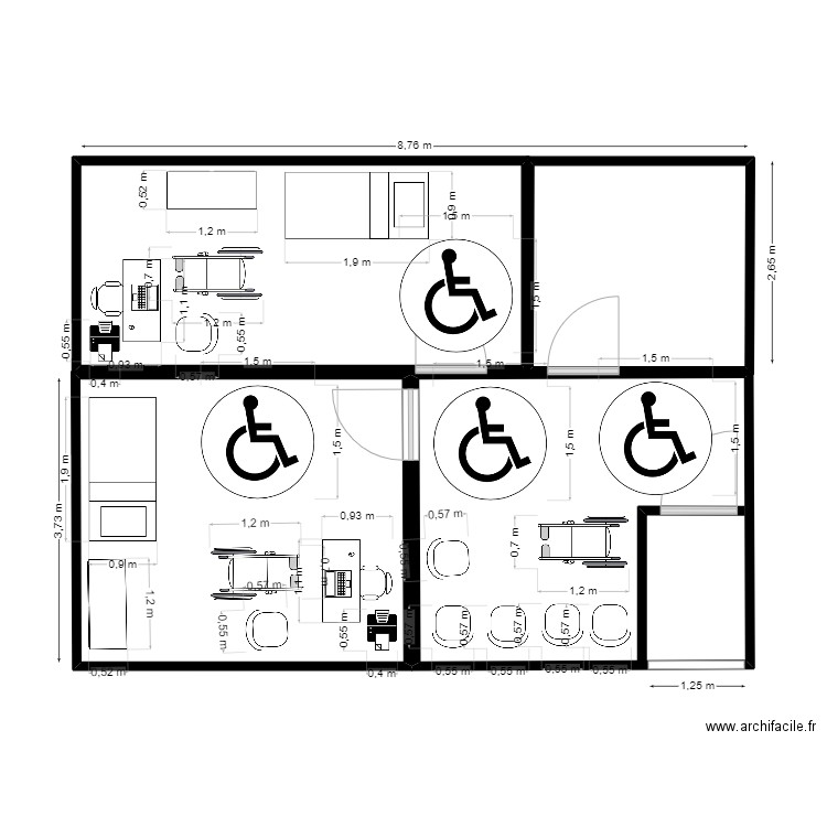 plan 41. Plan de 4 pièces et 55 m2