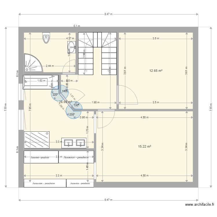 1er etage. Plan de 0 pièce et 0 m2