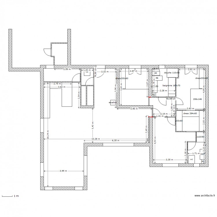 plan cotés meublé. Plan de 0 pièce et 0 m2