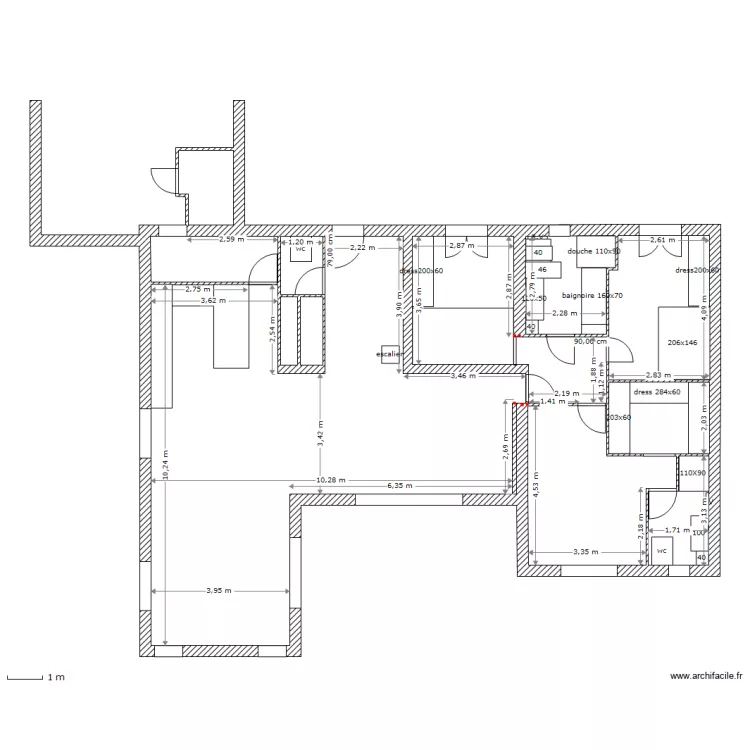 plan cot&eacute;s meubl&eacute;. Plan de 