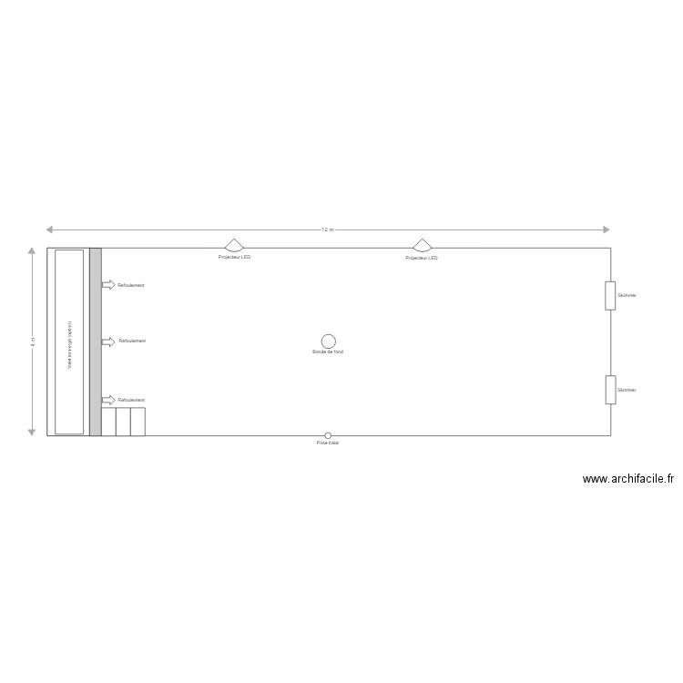 piscine 1200 x 400 x 150. Plan de 0 pièce et 0 m2