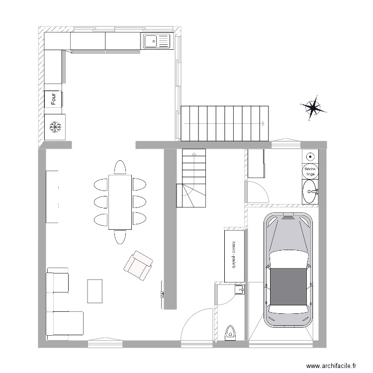 Maison rdc 1. Plan de 0 pièce et 0 m2