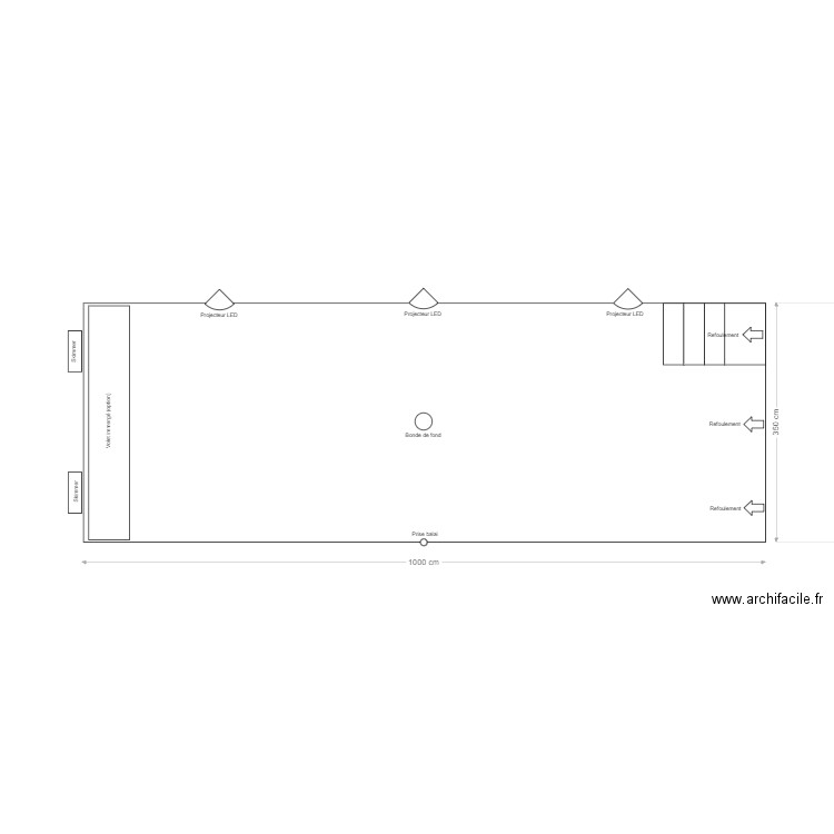 1000x350x150H. Plan de 0 pièce et 0 m2