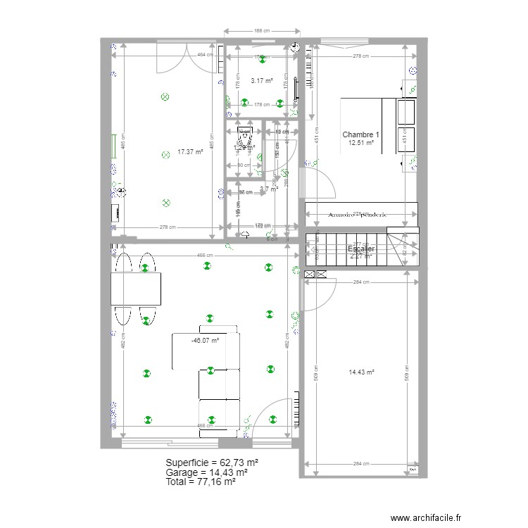 LES SABLES RdC superficies. Plan de 0 pièce et 0 m2