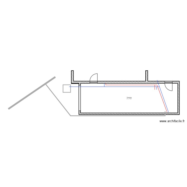 Plan garage / Projet Construction. Plan de 1 pièce et 41 m2