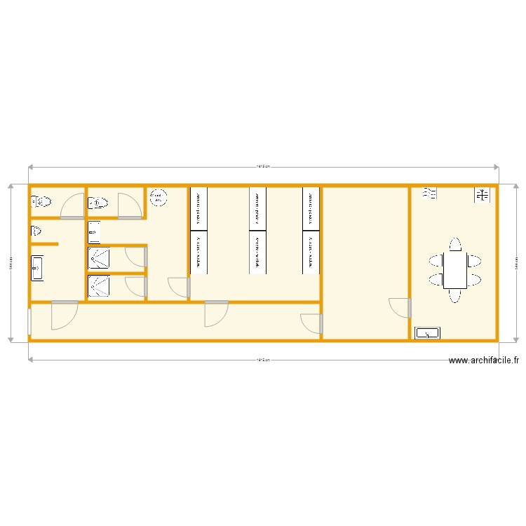 Vestiare Poutrelle après travaux. Plan de 0 pièce et 0 m2