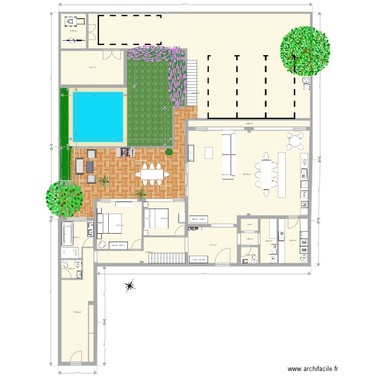 PLAN RDC T3 JARDIN. Plan de 0 pièce et 0 m2