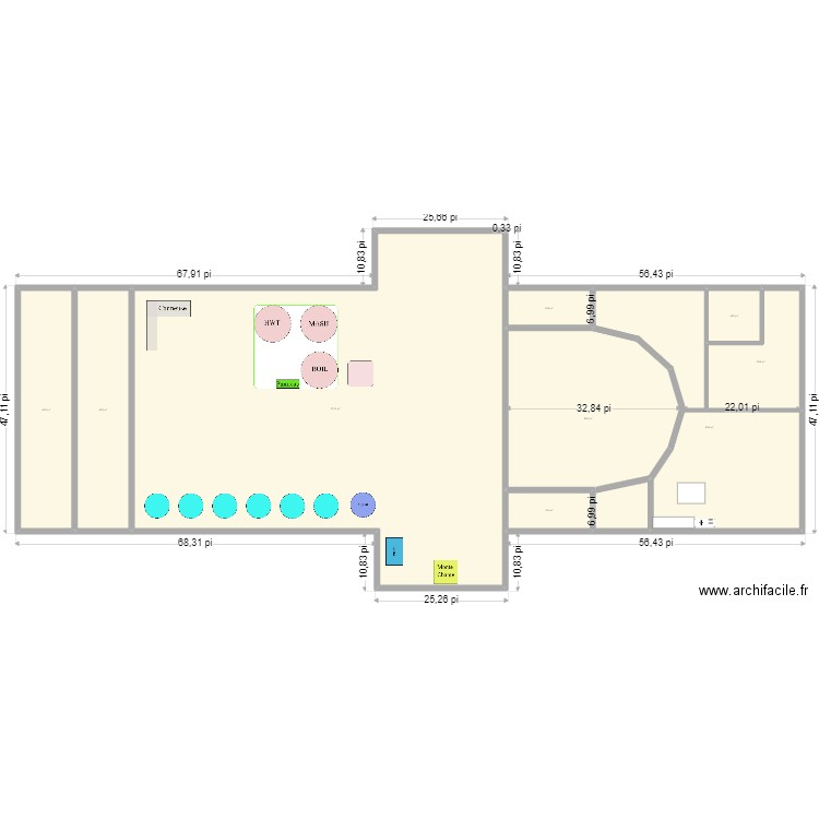 eglise. Plan de 9 pièces et 653 m2