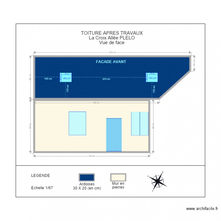 FACADE AVANT  APRES TRAVAUX. Plan de 0 pièce et 0 m2