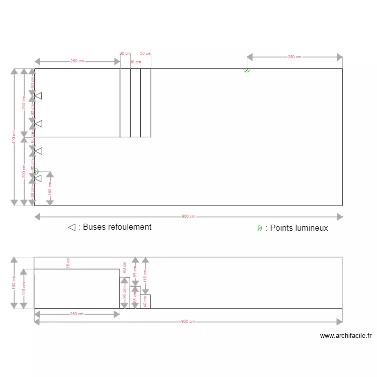 Semi plage 3 sans escalier sup bis tech. Plan de Semi plage 3 sans escalier sup bis tech. Plan de