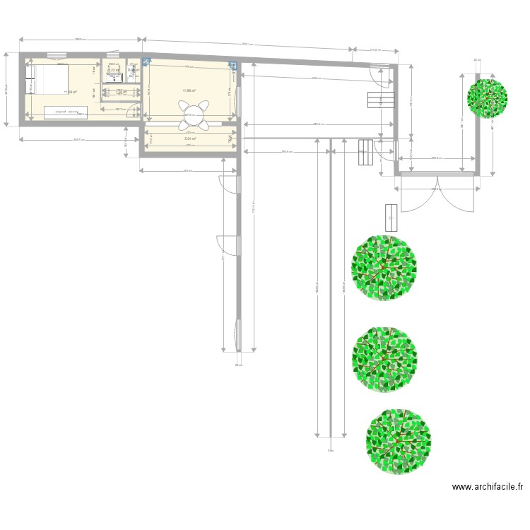 studio. Plan de 0 pièce et 0 m2