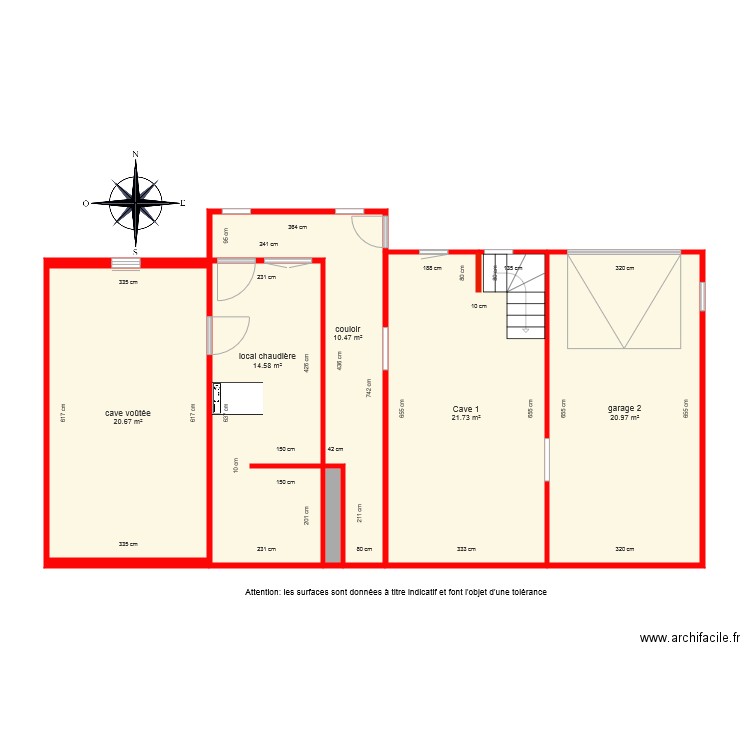 BI 2874 sous sol coté. Plan de 0 pièce et 0 m2