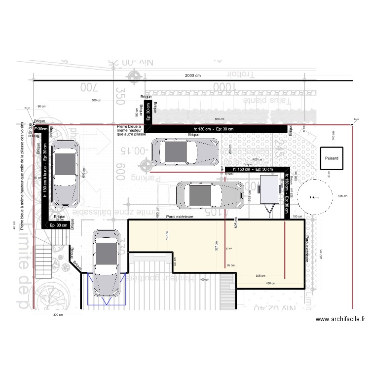 Murets. Plan de 2 pièces et 39 m2