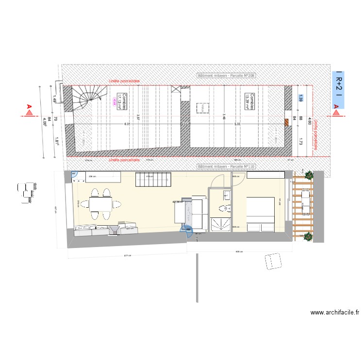 Leucate village 2eme 2. Plan de 1 pièce et 42 m2