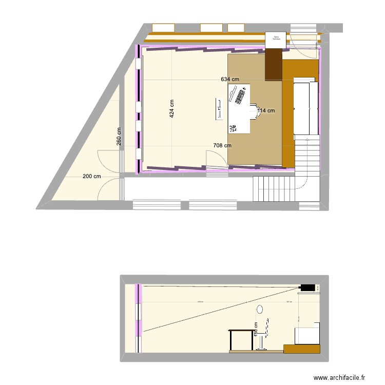 Bierges - Montage_son - V10.4-Coupe. Plan de 3 pièces et 51 m2