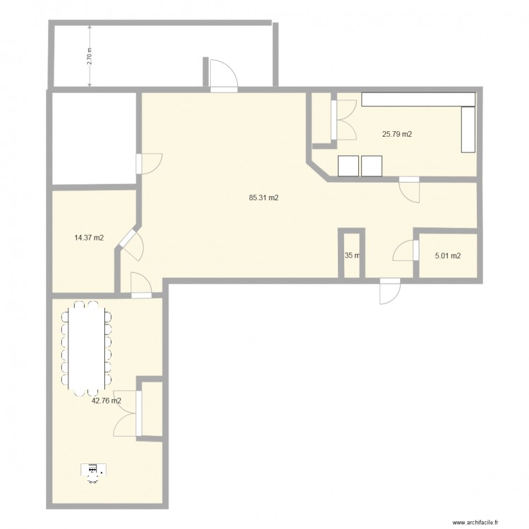 bureau. Plan de 0 pièce et 0 m2