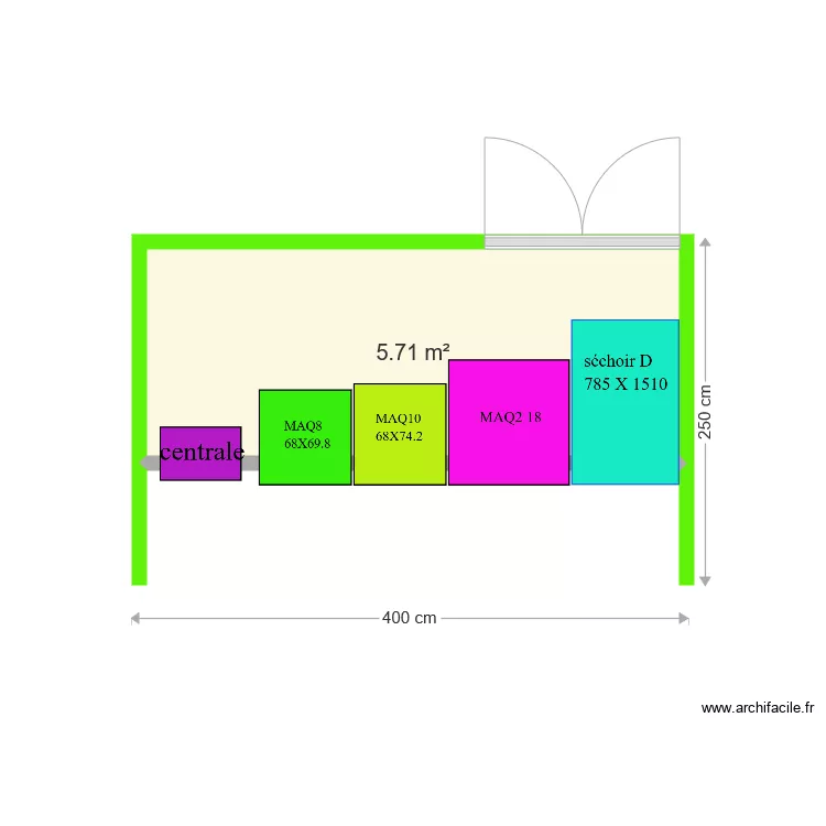 BUNGALOW OUVERT 2M5 X 4. Plan de 