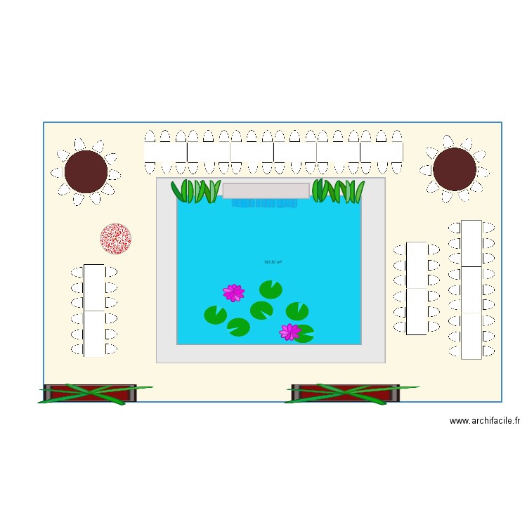 plan patio Perrotin. Plan de 1 pièce et 198 m2