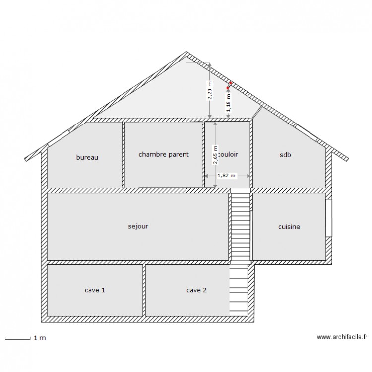 r1 r2 vue de coté. Plan de 0 pièce et 0 m2