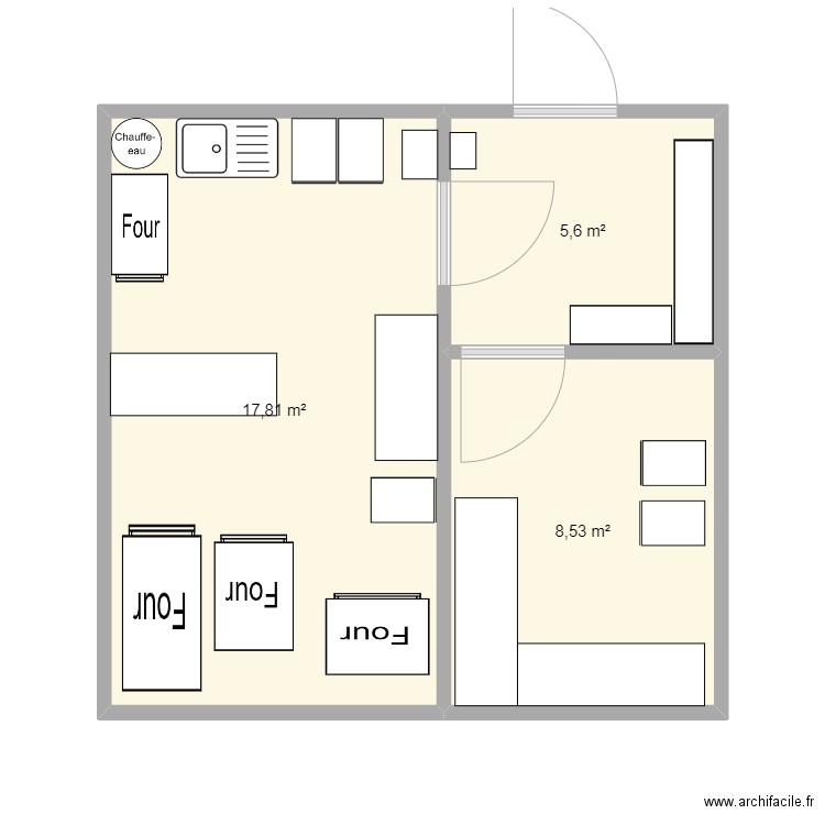 strasb gr. Plan de 3 pièces et 32 m2