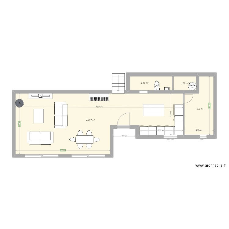 RDC NATACHA 1. Plan de 4 pièces et 57 m2