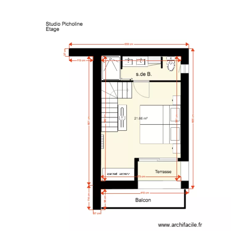 Studio Picholine Etage 4. Plan de 