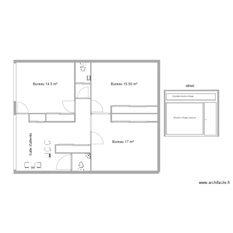 Bureau. Plan de 0 pièce et 0 m2