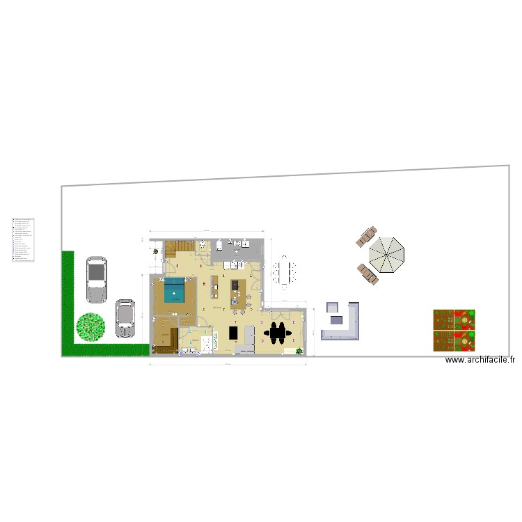 Maison 76 RDC version 3. Plan de 5 pièces et 110 m2