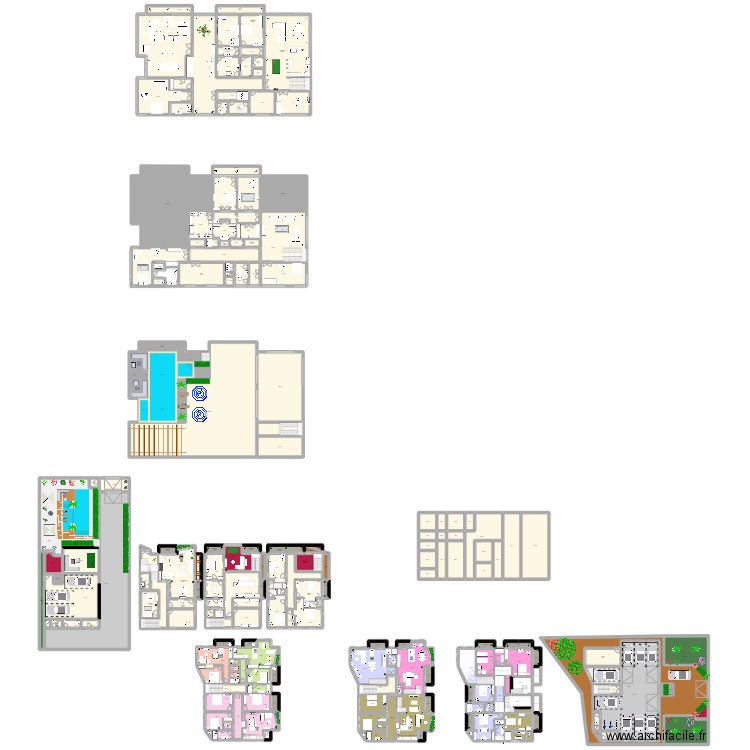 ETAGE 4. Plan de 199 pièces et 3712 m2