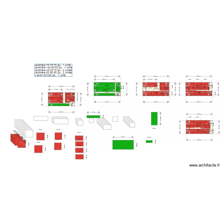 d&eacute;bit  panneau jardini&egrave;re option 2. Plan de 