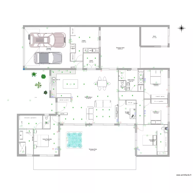 Maison Bretagne de Marsan. Plan de 