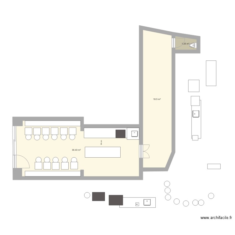 46 Daubenton 75005 Option salle 22pax 20181109. Plan de 0 pièce et 0 m2