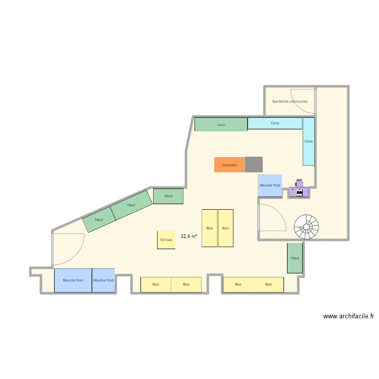 CEV Mulhouse - Préco 3. Plan de 3 pièces et 42 m2