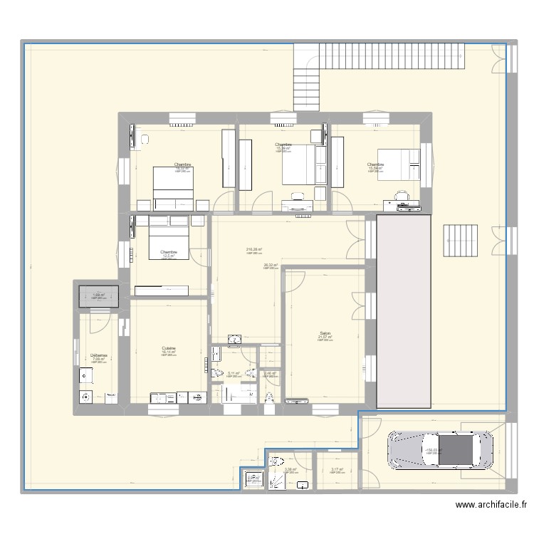 dhaker dar. Plan de 15 pièces et 566 m2