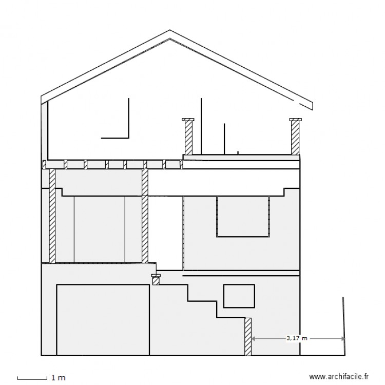 Façade jardin B. Plan de 0 pièce et 0 m2