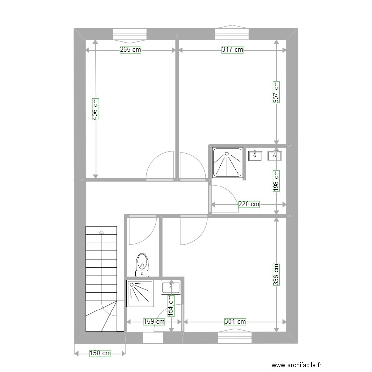 mutrelle. Plan de 16 pièces et 163 m2