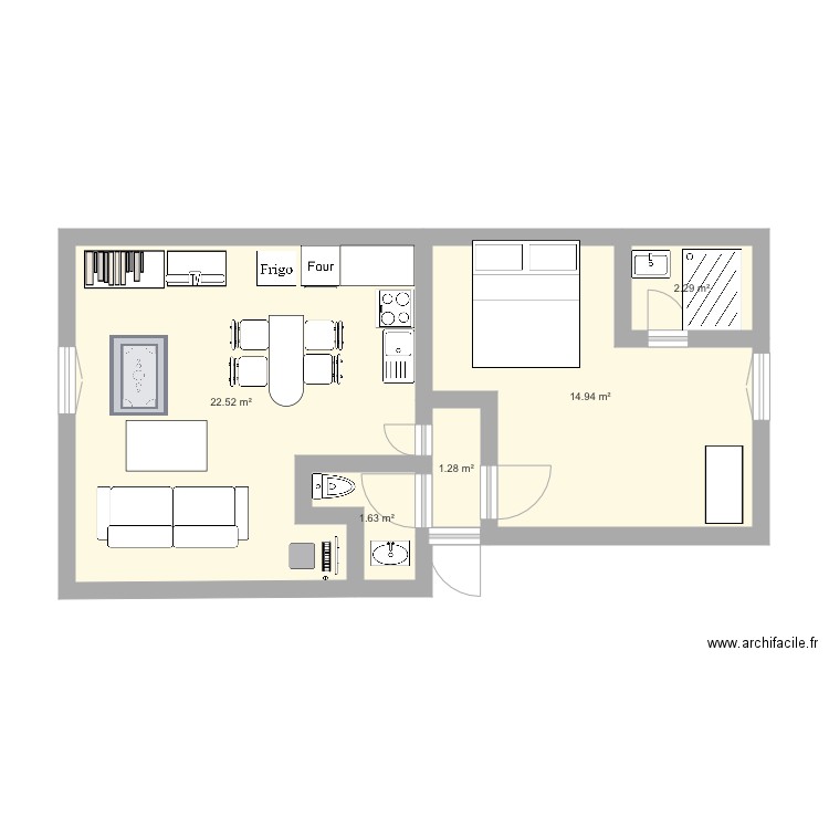 Appartement T2. Plan de 0 pièce et 0 m2