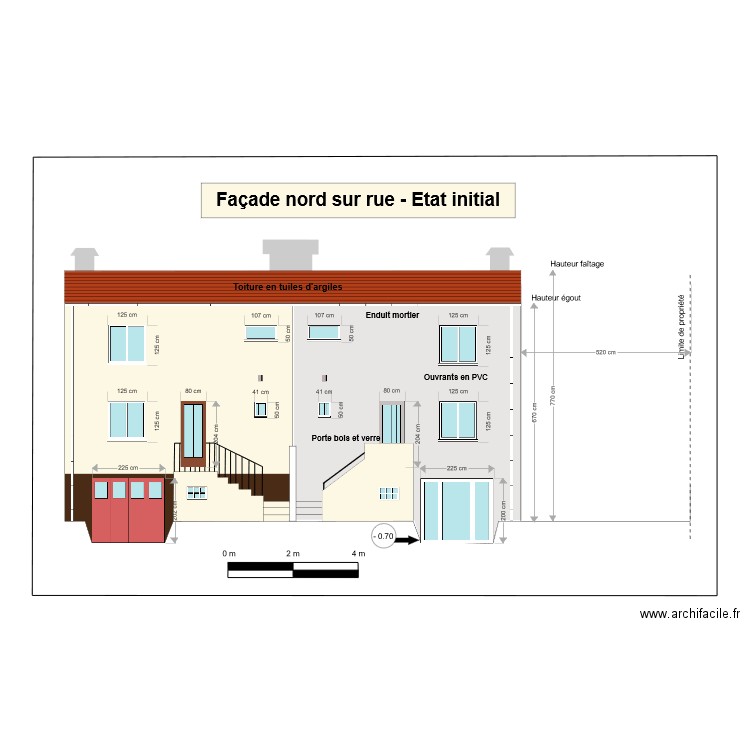 Plan de façade initial DAVID. Plan de 0 pièce et 0 m2