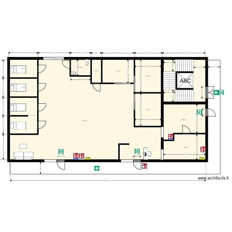 Muller Philippe evacuation 2. Plan de 12 pièces et 262 m2