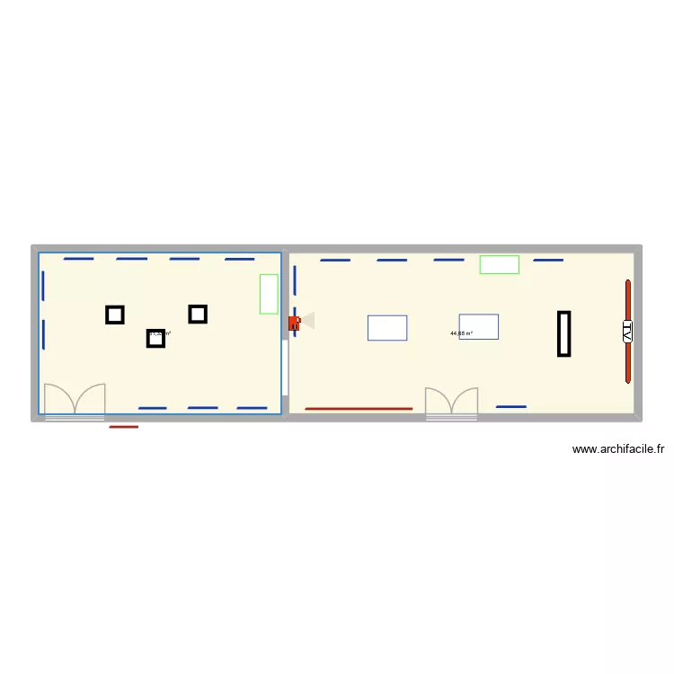 Expo Arsene Isabelle II. Plan de 2  et 76 m²